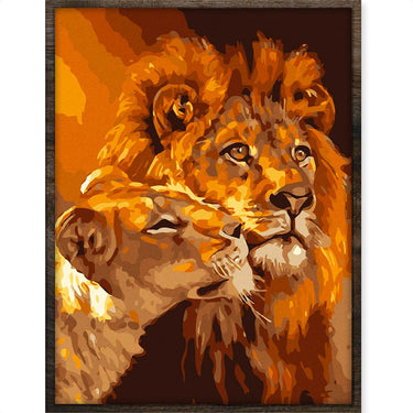 Leeuwen - Diamond Painting - 40x30cm - Rond